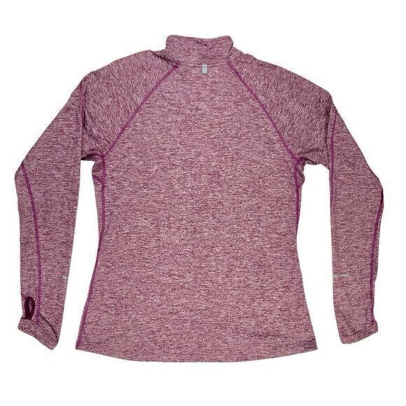 Nike Dri-Fit Track Jacket Womens L Burgundy Quarter Zip Athletic Running Pull On - Picture 8 of 16